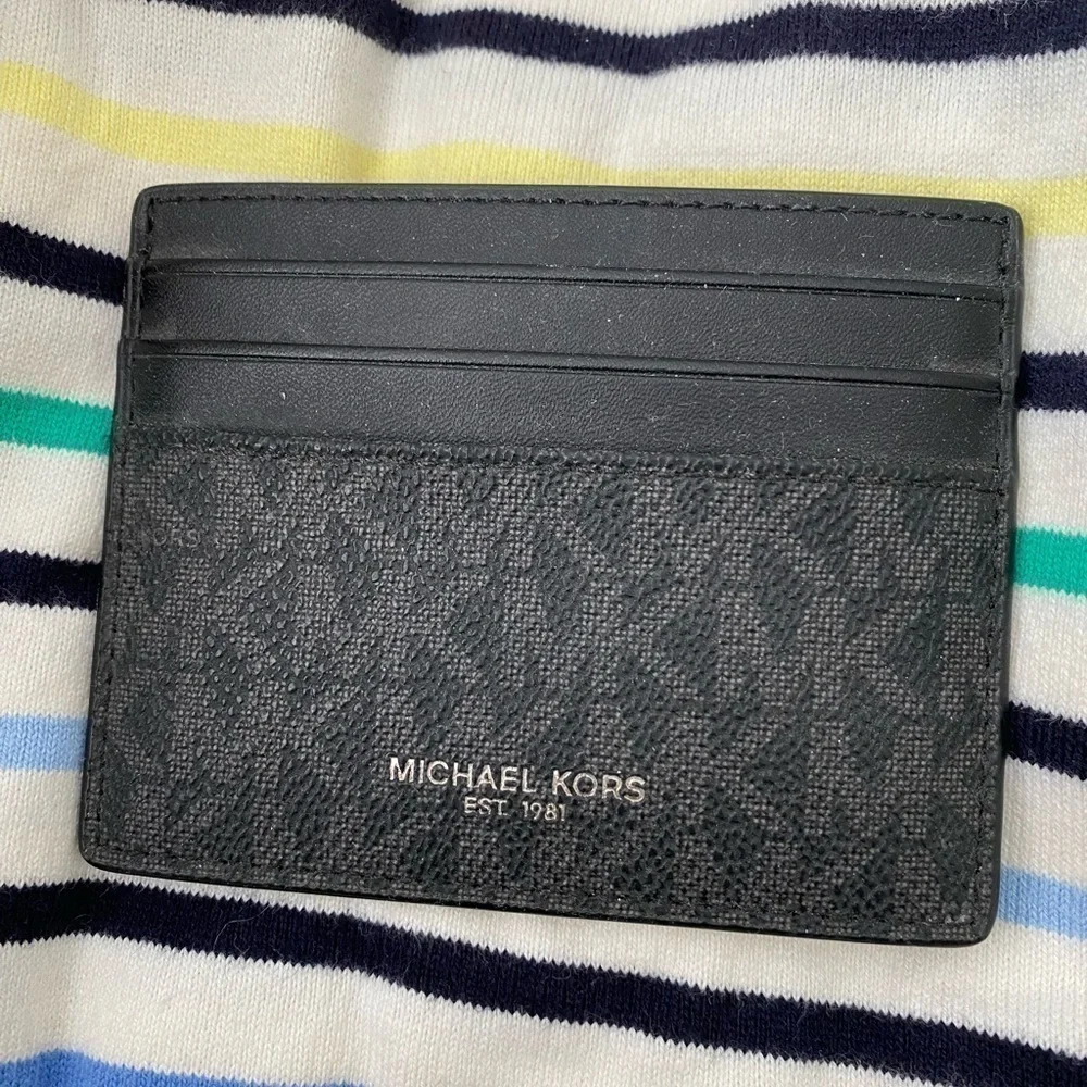 Men’s Black Micheal Kors Logo Motif Card Holder